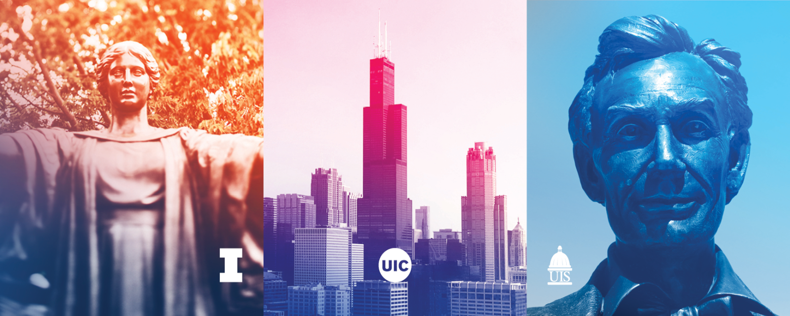 UIUC, UIS, and UIC images